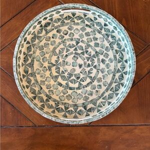 Decorative Green and Cream Mosaic Tray